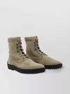 Tod's High Ankle Boots Lug Sole In Neutral