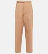 Tod's High-rise Wide-leg Cotton-blend Pants In Uvu M009