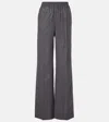 Tod's High-rise Wool And Cashmere Wide-leg Pants In Gray