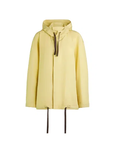Tod's Hooded Windbreaker Jacket In Yellow