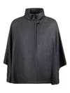 Tod's Hook-detail Wool Cape In Gray