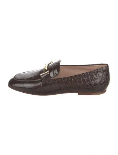 Pre-owned Tod's Horsebit Accent Leather Loafers In Brown