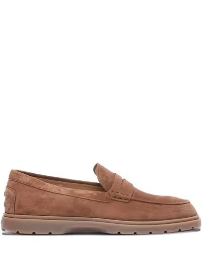 Tod's Ibrido Tonal-stitching Loafers In Brown