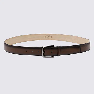 Tod's Inside Logo Printed Belt In Brown