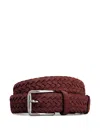 Tod's Interwoven Leather Belt In Burgundy