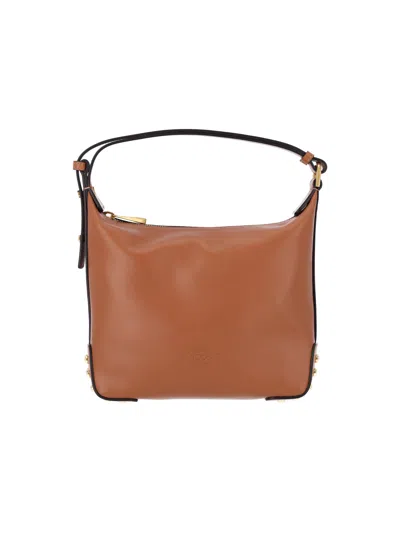 Tod's Tod`s Italian Calf Leather Shoulder Bag For Women In Brown