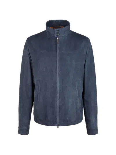 Tod's Jacket In Pashmy Suede In Blue