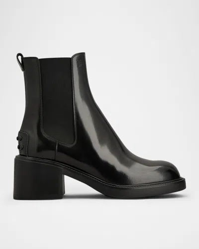 Tod's Janeiro Gomma Leather Chelsea Boots In Black