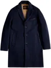 Tod's Coat In Cashmere Blend Jersey In Blue