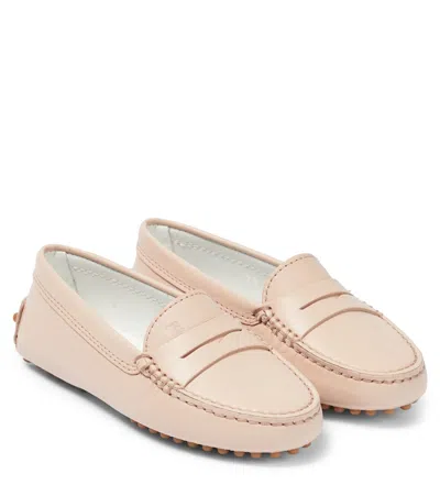 Tod's Junior Kids' Gommino Leather Loafers In Ballerina