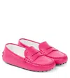 Tod's Junior Gommino Leather Mocassins In Pink