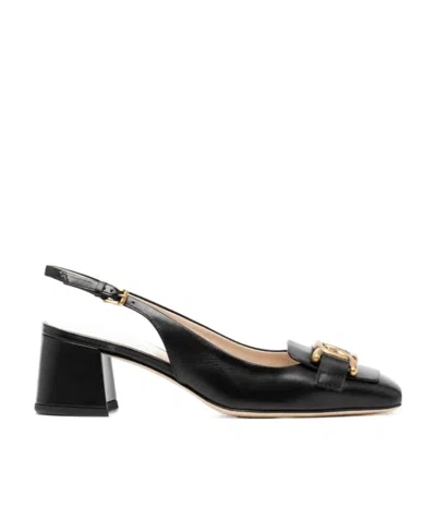 TOD'S TOD'S KATE LOGO PLAQUE SLINGBACK PUMPS