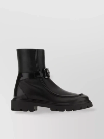 TOD'S KATE ANKLE BOOTS WITH CHUNKY SOLE AND METAL CHAIN DETAIL
