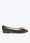 Tod's Leather Chain Ballerina Flats In Black