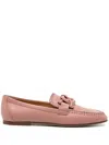 Tod's Kate Braided-detailed Loafers In Pink