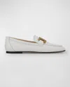 TOD'S KATE CHAIN CALFSKIN FLAT LOAFERS