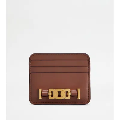 Tod's Kate Credit Card Holder In Leather In Brown