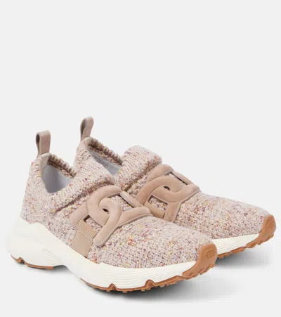 Tod's 'knit Kate Sneakers In Pink