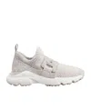 Tod's Knitted Sock Sneakers With Front Logo In Gray