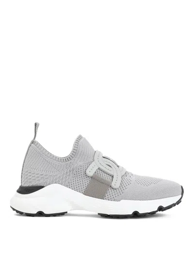 Tod's Kate Knitted Sneakers In Gray