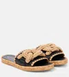 Tod's Kate Leather And Jute Slides In Black