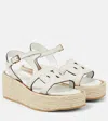 TOD'S KATE LEATHER ESPADRILLE WEDGES