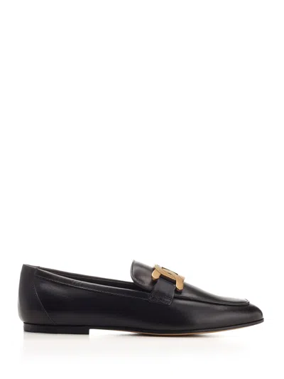Tod's Kate Leather Loafer In Nero