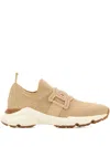 Tod's Beige Logo Fabric Sneakers