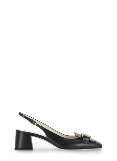 TOD'S KATE LOGO PLAQUE SLINGBACK PUMPS