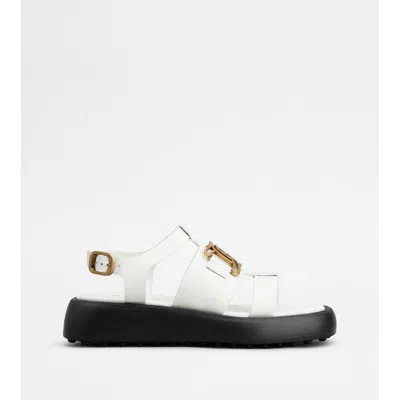 Tod's Kate Sandals In Leather In White