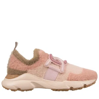 Tod's Kate Slip-on Faux-fur Sneakers In Nude