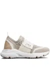 Tod's Elastic Knit Slip-on Sneakers With Leather Chain In Grey