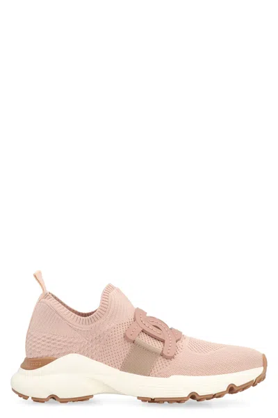 Tod's Leather-trimmed Stretch-knit Slip-on Sneakers In Neutral