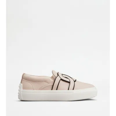 Tod's Kate Slip-ons In Leather In Neutral