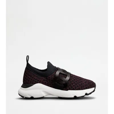 Tod's Kate Sneakers In Lurex Mix Technical Fabric In White