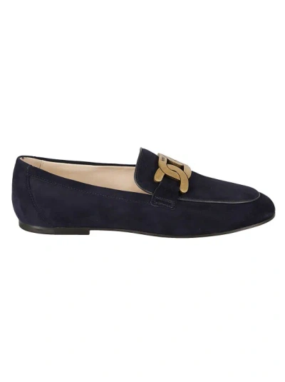 Tod's Kate Suede Loafers In Blue