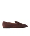 Tod's Dark Brown Dark Brown Kate Suede Loafers In Brown