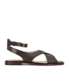 Tod's Kenia Leather Sandals In Black