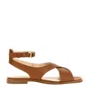 Tod's Kenia Leather Sandals In Brown