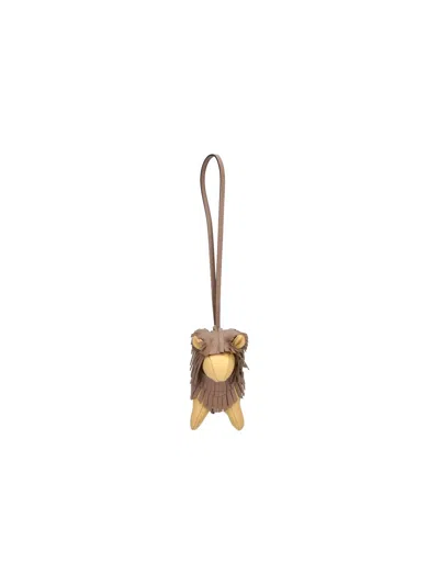 Tod's Keychain Charm "leone" In Brown