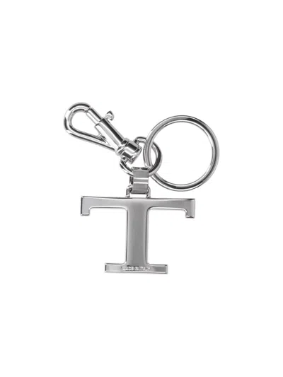Tod's Keychain Logo Charm In Silver
