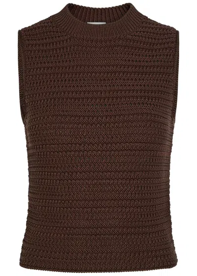 Tod's Tods Knit Cotton Top In Brown