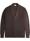 Tod's Double Collar Silk Blend Cardigan In Brown