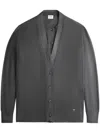 Tod's Double Collar Silk Blend Cardigan In Grey