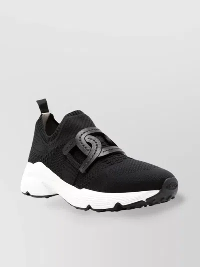 Tod's Knitted Chain-link Sneakers Leather Detailing