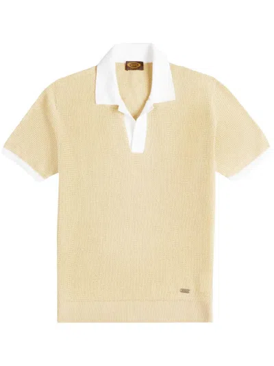 Tod's Knitted Short-sleeve Polo Shirt In Neutrals
