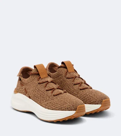 Tod's Knitted Sneakers In Brown
