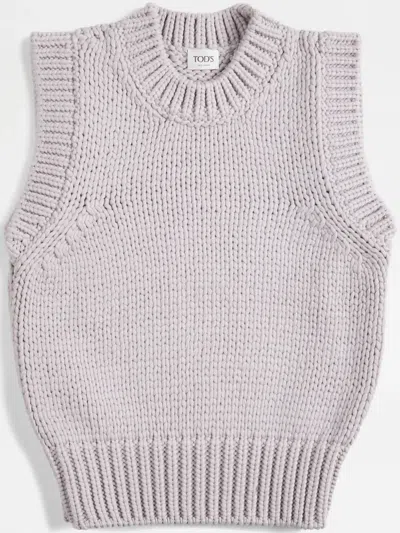 Tod's Knitted Top In Purple