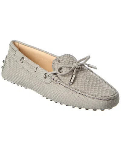 TOD'S KNOT DETAIL SNAKE-EMBOSSED LEATHER LOAFER
