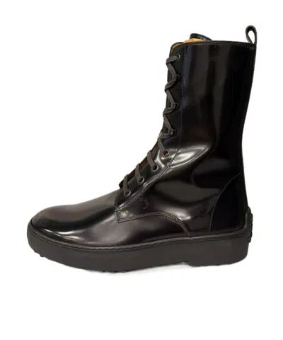 Tod's Lace-up Ankle Boots In Black